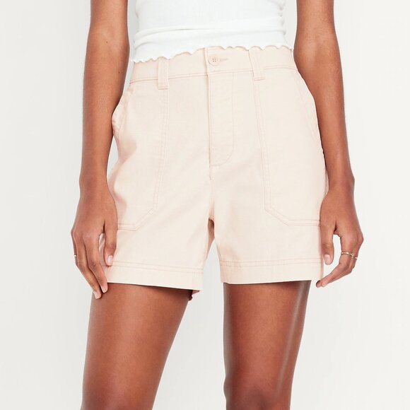 High Waisted OGC Chino Khaki Shorts 5" Old Navy - Picture 1 of 5